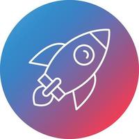 Rocket Line Gradient Circle Background Icon vector
