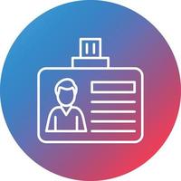 ID Card Line Gradient Circle Background Icon vector
