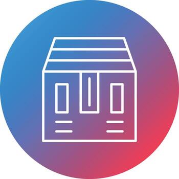 Box Line Gradient Circle Background Icon vector