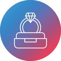 Diamond Ring Line Gradient Circle Background Icon vector