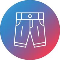 Shorts Line Gradient Circle Background Icon vector