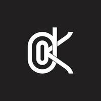 abstract letter dk linked geometric line symbol vector