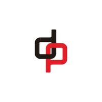 letter dp linked overlapping colorful symbol vector