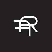 letter rf linked flat overlapping design symbol logo vector