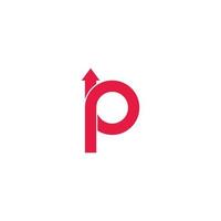 letter p simple loop arrow motion geometric line logo vector