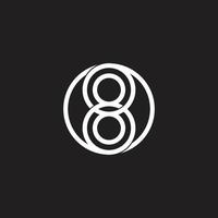 number 8 linked overlapping circles logo vector