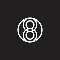 number 8 linked overlapping circles logo vector