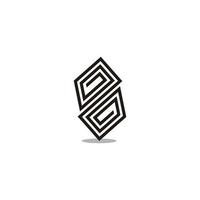 spiral ethnic shape thin line geometric logo vector