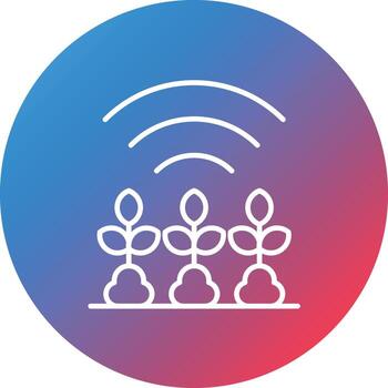 Connected Farming Line Gradient Circle Background Icon vector