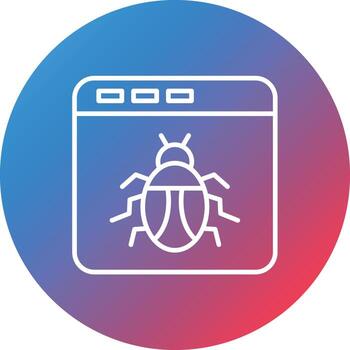 navegador pirateado línea gradiente círculo fondo icono vector