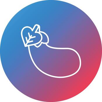 icono de fondo de círculo degradado de línea de berenjena vector