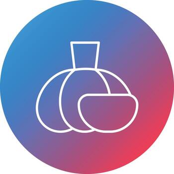 Garlic Line Gradient Circle Background Icon vector