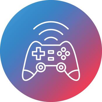 icono de fondo de círculo degradado de línea de joystick inalámbrico vector