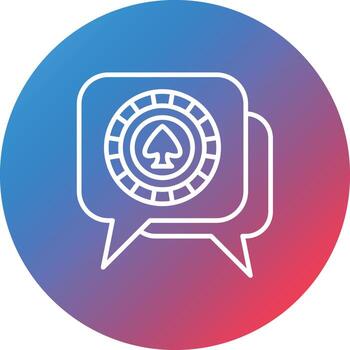 icono de fondo de círculo degradado de línea de chat vector