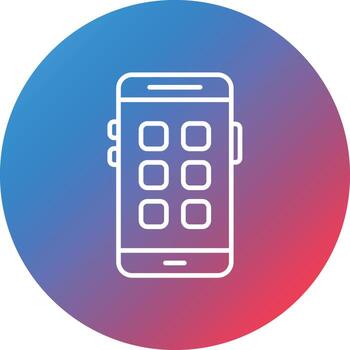 Smartphone Line Gradient Circle Background Icon vector