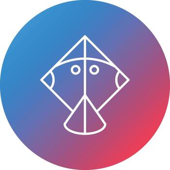 Kite Line Gradient Circle Background Icon vector