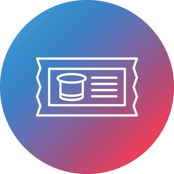 Ticket Line Gradient Circle Background Icon vector