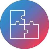 Puzzle Line Gradient Circle Background Icon vector