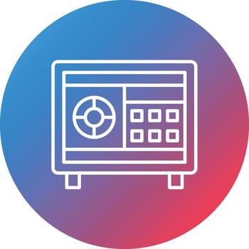 Safe Box Line Gradient Circle Background Icon vector