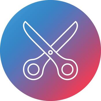 Scissor Line Gradient Circle Background Icon vector