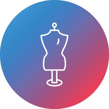 Mannequin Line Gradient Circle Background Icon vector