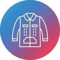 icono de fondo de círculo degradado de línea de chaqueta varsity vector