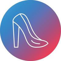 Women Shoes Line Gradient Circle Background Icon vector