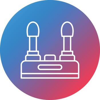 Joystick Line Gradient Circle Background Icon vector