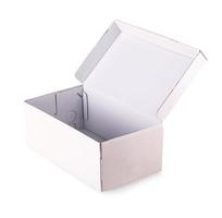 White shoe box isolated on white with clipping path photo