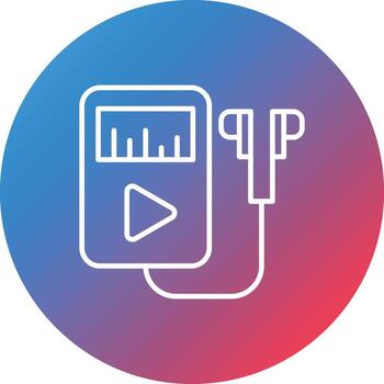 Music Player Line Gradient Circle Background Icon vector