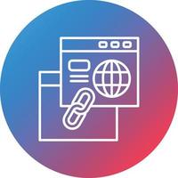 Link Line Gradient Circle Background Icon vector
