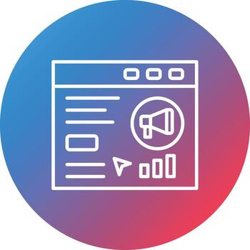 SEM Line Gradient Circle Background Icon vector