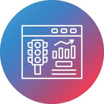 Website Traffic Line Gradient Circle Background Icon vector