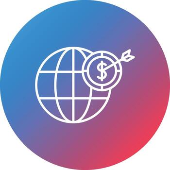 Global Target Line Gradient Circle Background Icon vector