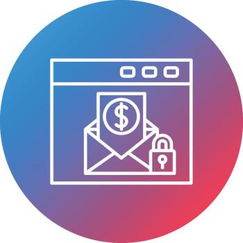 Locked Line Gradient Circle Background Icon vector