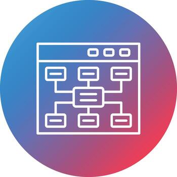 Sitemap Line Gradient Circle Background Icon vector