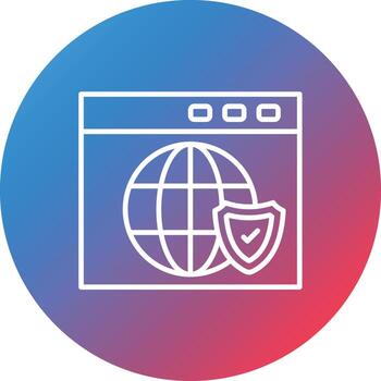 Shield Line Gradient Circle Background Icon vector