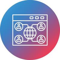 User Networking Line Gradient Circle Background Icon vector