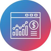 Website Bar Graph Line Gradient Circle Background Icon vector