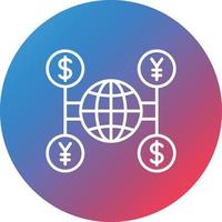 World Financial Line Gradient Circle Background Icon vector