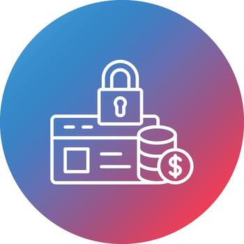 icono de fondo de círculo degradado de línea de seguridad vector