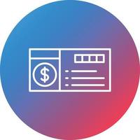 Cheque Line Gradient Circle Background Icon vector