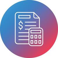 Financial Statements Line Gradient Circle Background Icon vector