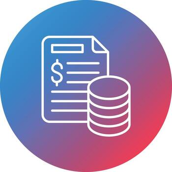 icono de fondo de círculo de degradado de línea de base de datos financiera vector
