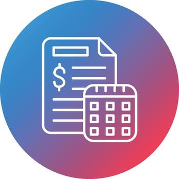 Yearly Report Line Gradient Circle Background Icon vector