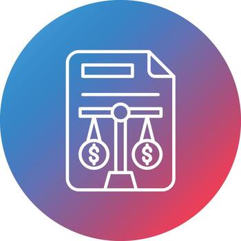 Balance Sheet Line Gradient Circle Background Icon vector