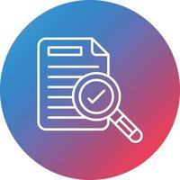 Audit Line Gradient Circle Background Icon vector