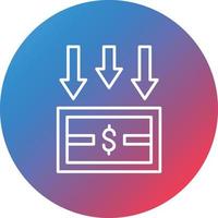 Depreciation Line Gradient Circle Background Icon vector