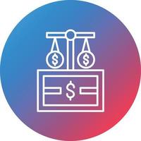 Money Principle Line Gradient Circle Background Icon vector