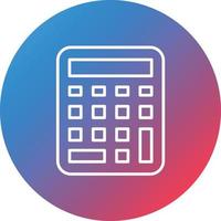 Calculator Line Gradient Circle Background Icon vector